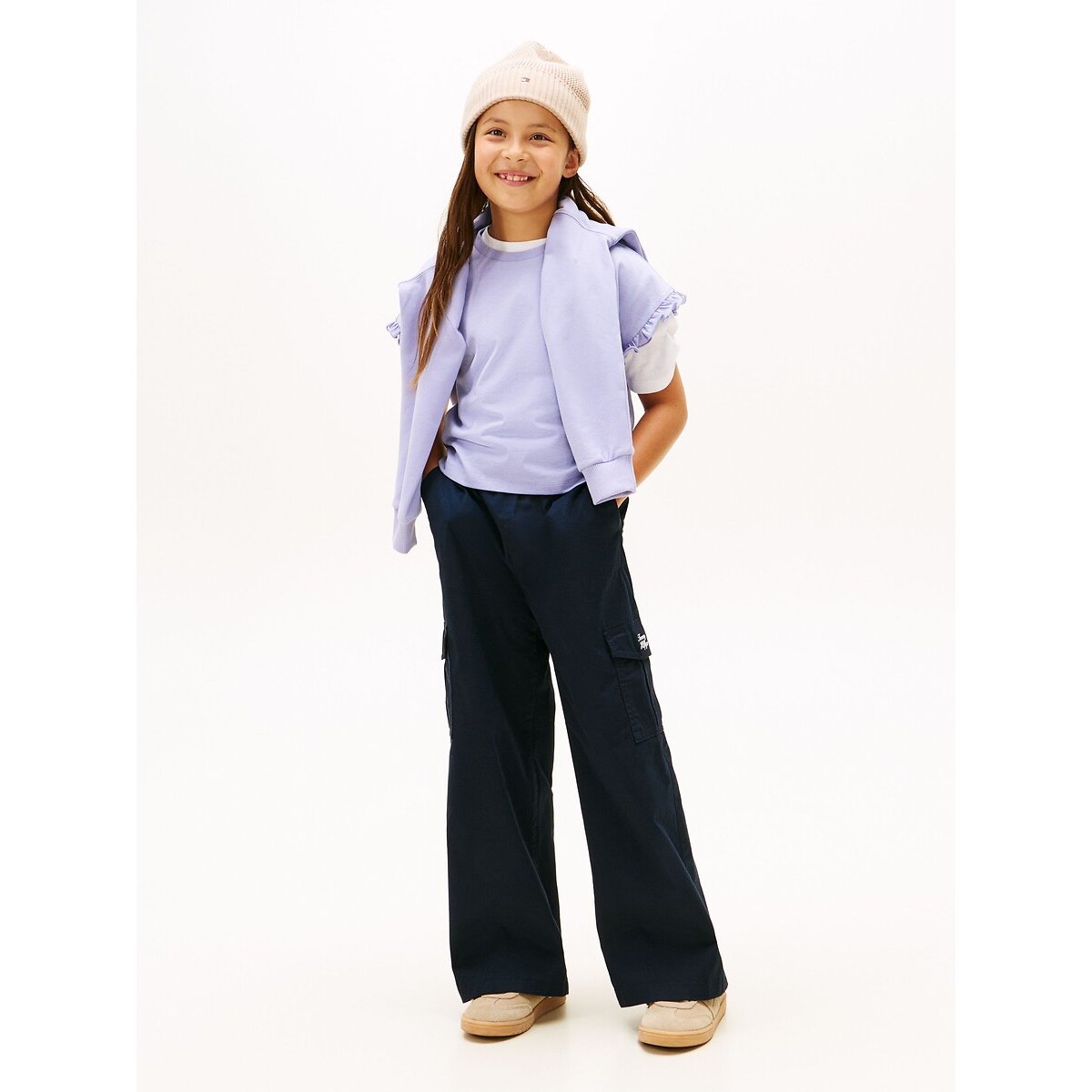 Short Ruffled Sleeve T-Shirt lavender blue, TOMMY HILFIGER