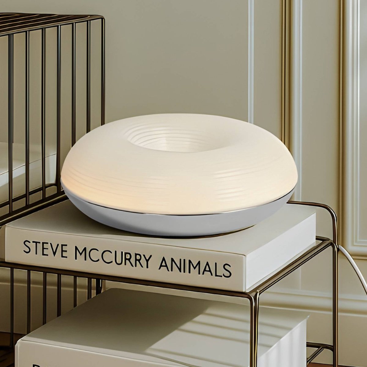 Applique en verre designLED, Fjora blanc, chrome, LINDBY