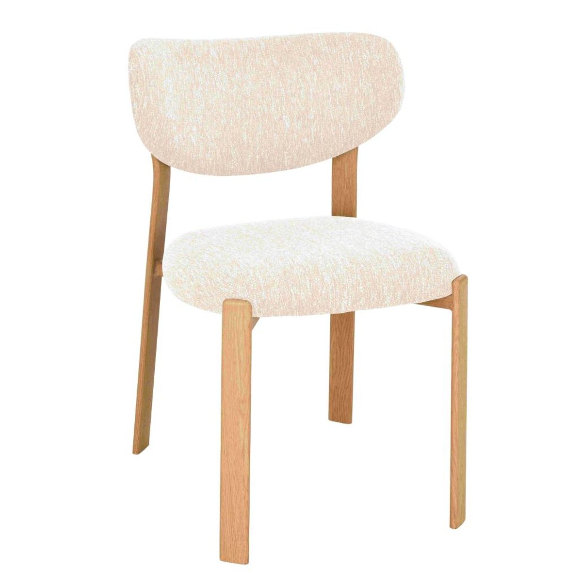 Chaise de salle à manger en tissu avec piètement finition chêne Dino (lot de 2) marron, AMADEUS