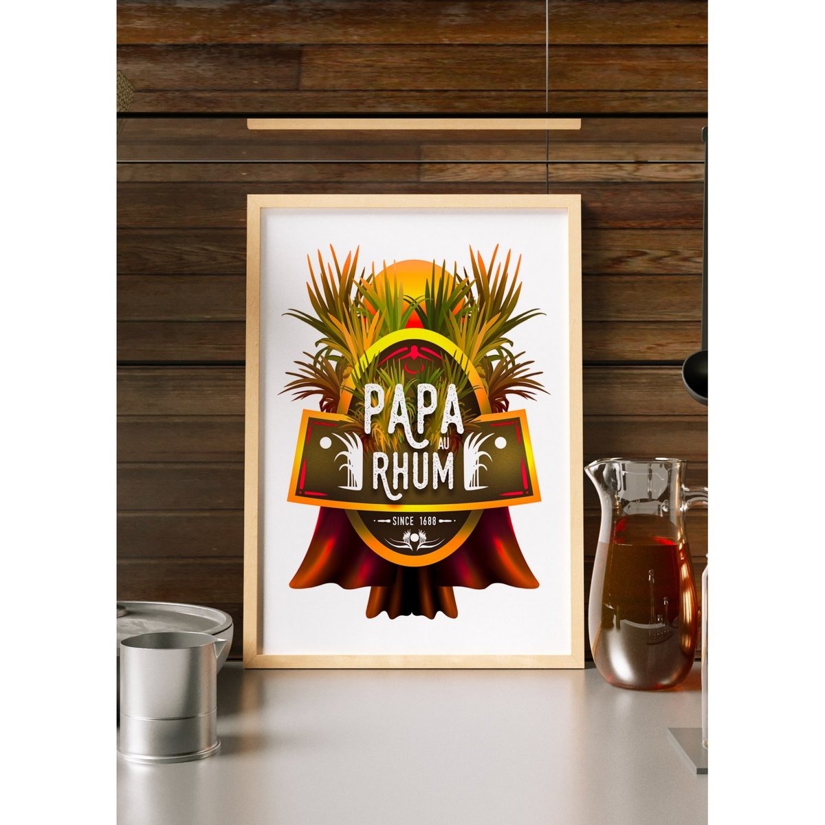 Affiche Papa au rhum blanc, L'AFFICHERIE