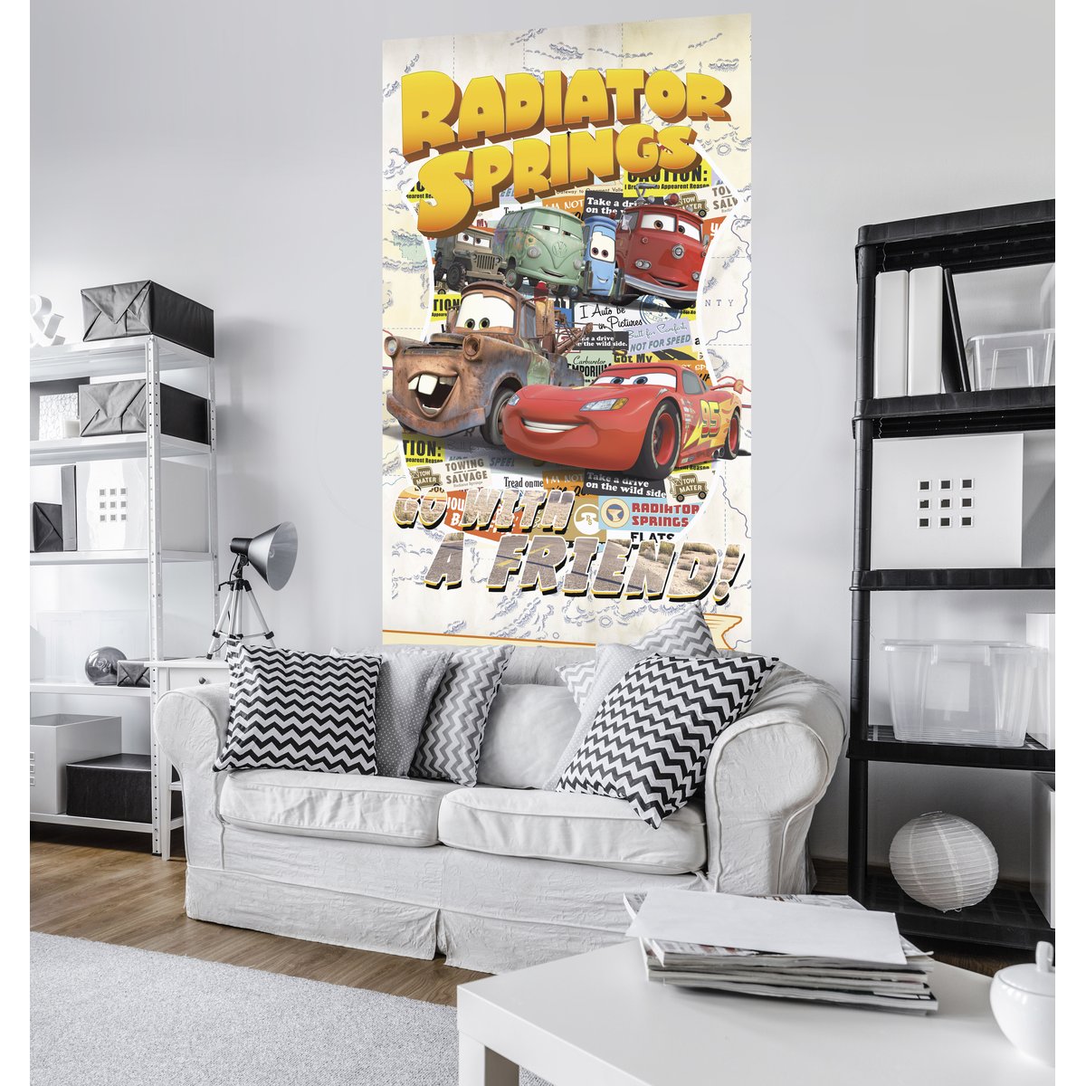 Papier peint Komar - Cars Take The Open Road - 120 x 200 cm jaune, HEXOA