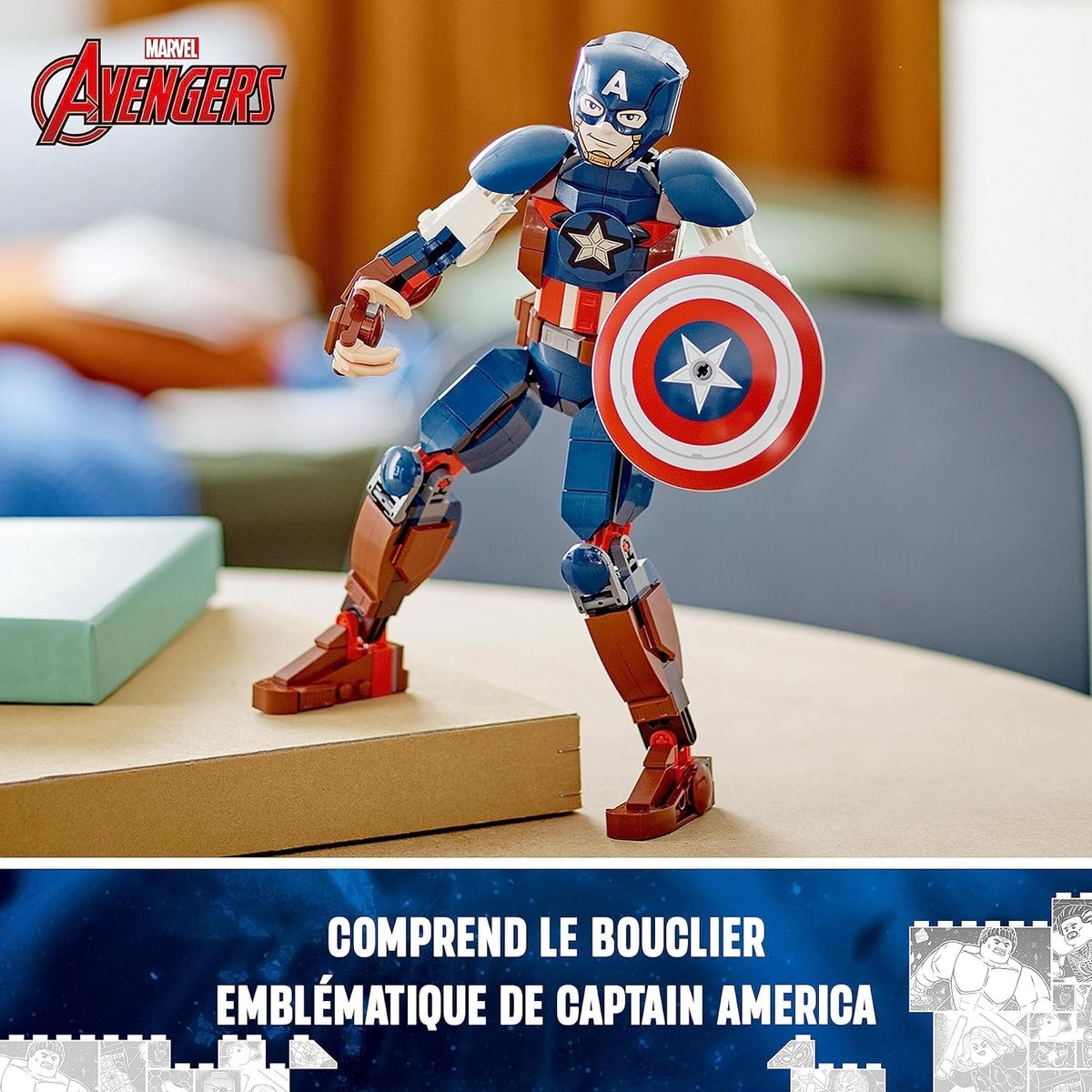 Marvel figurine de Captain America multicolore, LEGO