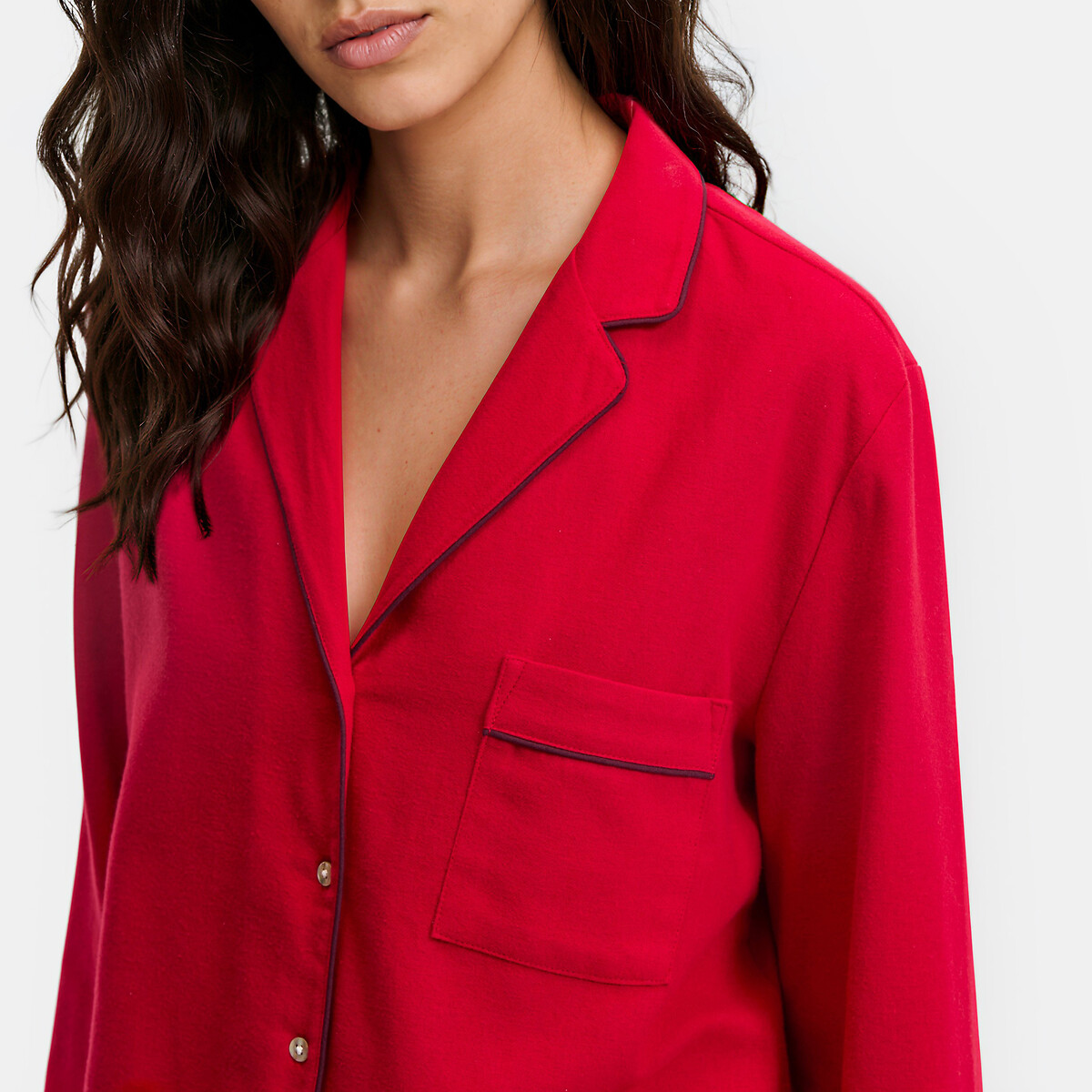 Pyjama en flanelle, Signature NOÉLIE rouge, LA REDOUTE COLLECTIONS