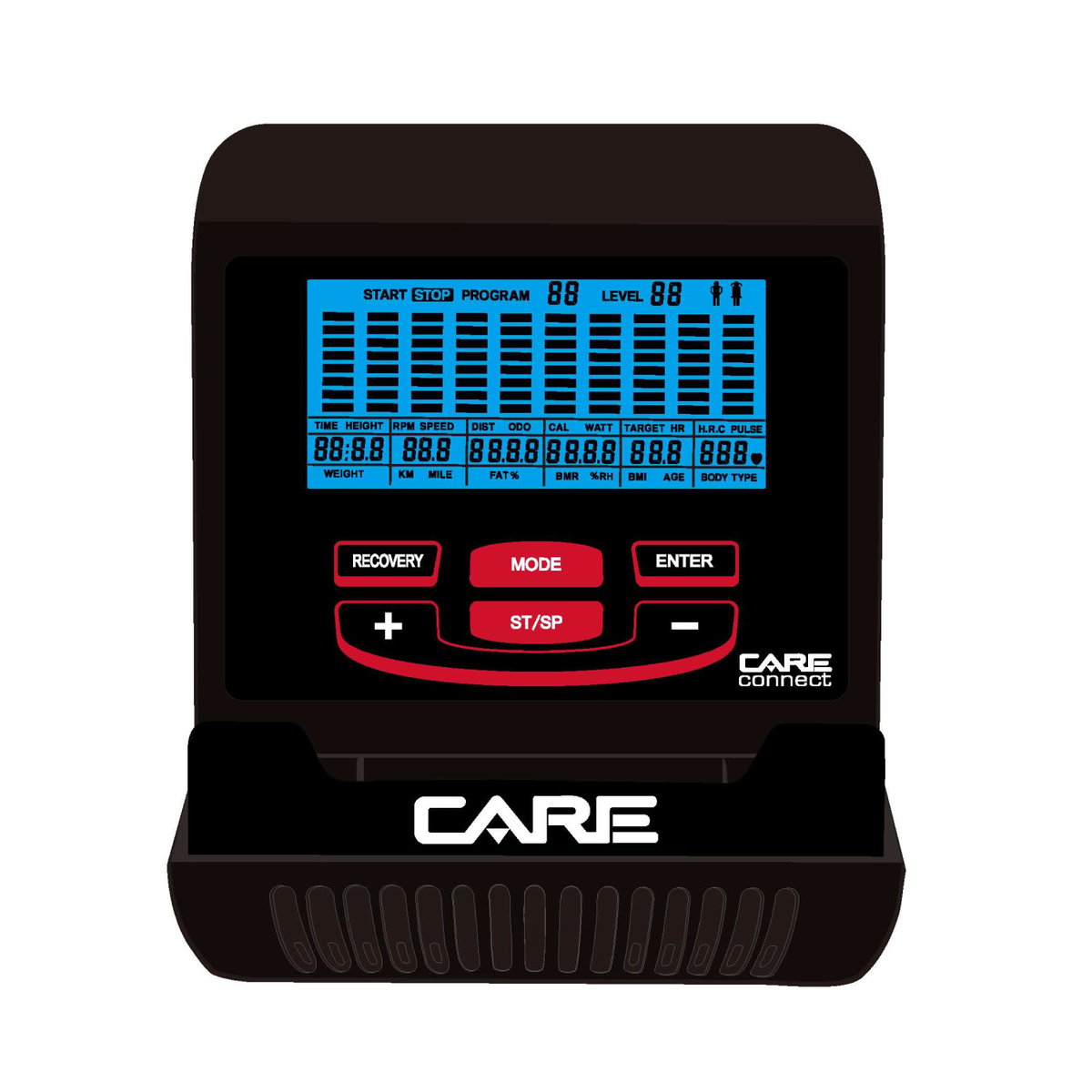 Vélo elliptique SPORTIS - CARE - connecté noir, CARE FITNESS