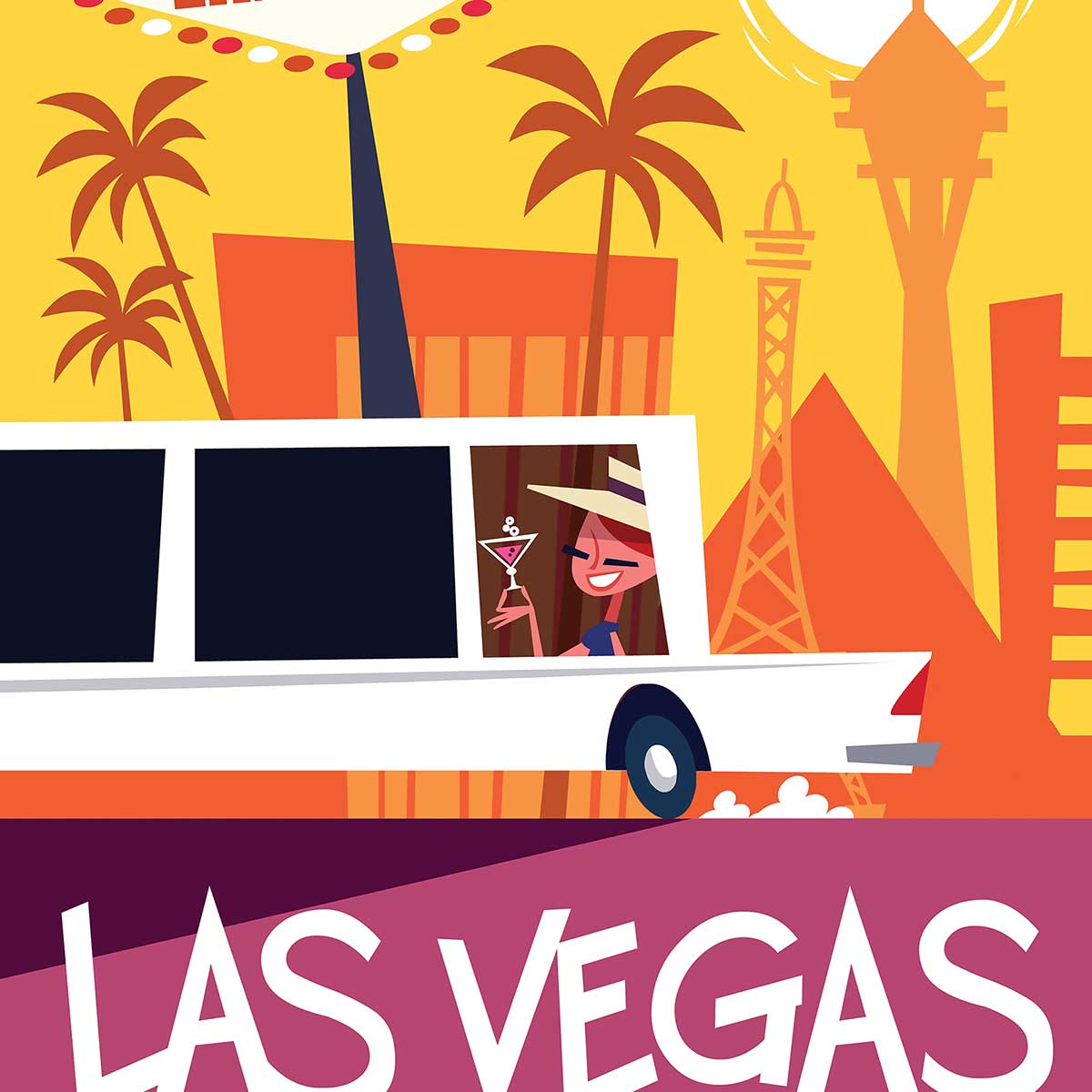 Tableau road trip à vegas tableau alu dibond, HEXOA