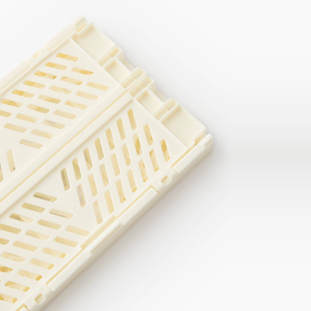 Petite cagette de rangement pliable ecru, MONOPRIX
