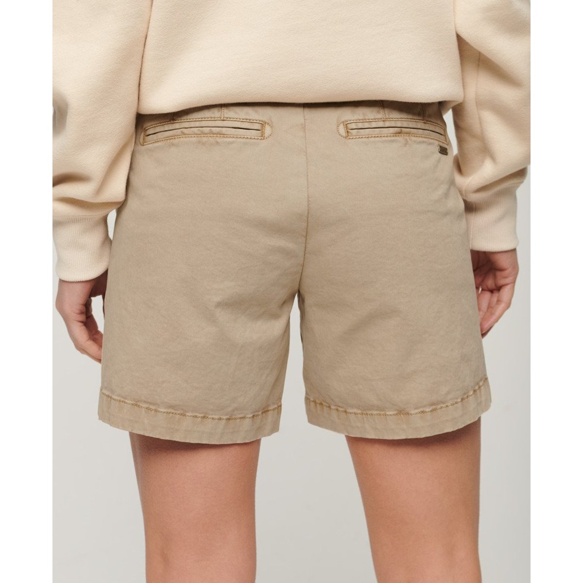 Short chino classique marron taupe délavé, SUPERDRY