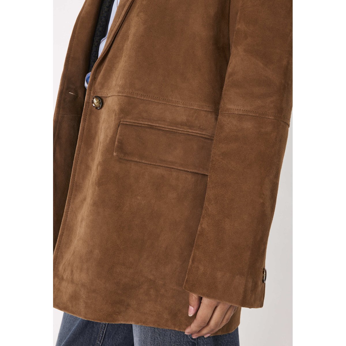Blazer en cuir suede NELIA camel clair, Maison 123