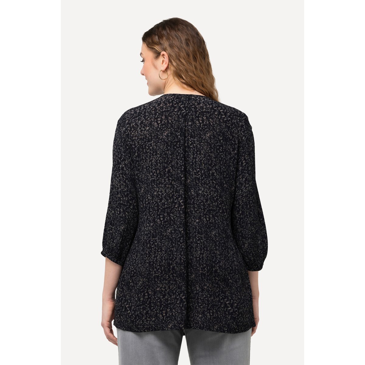 Blouse smockée à pois noir, ULLA POPKEN