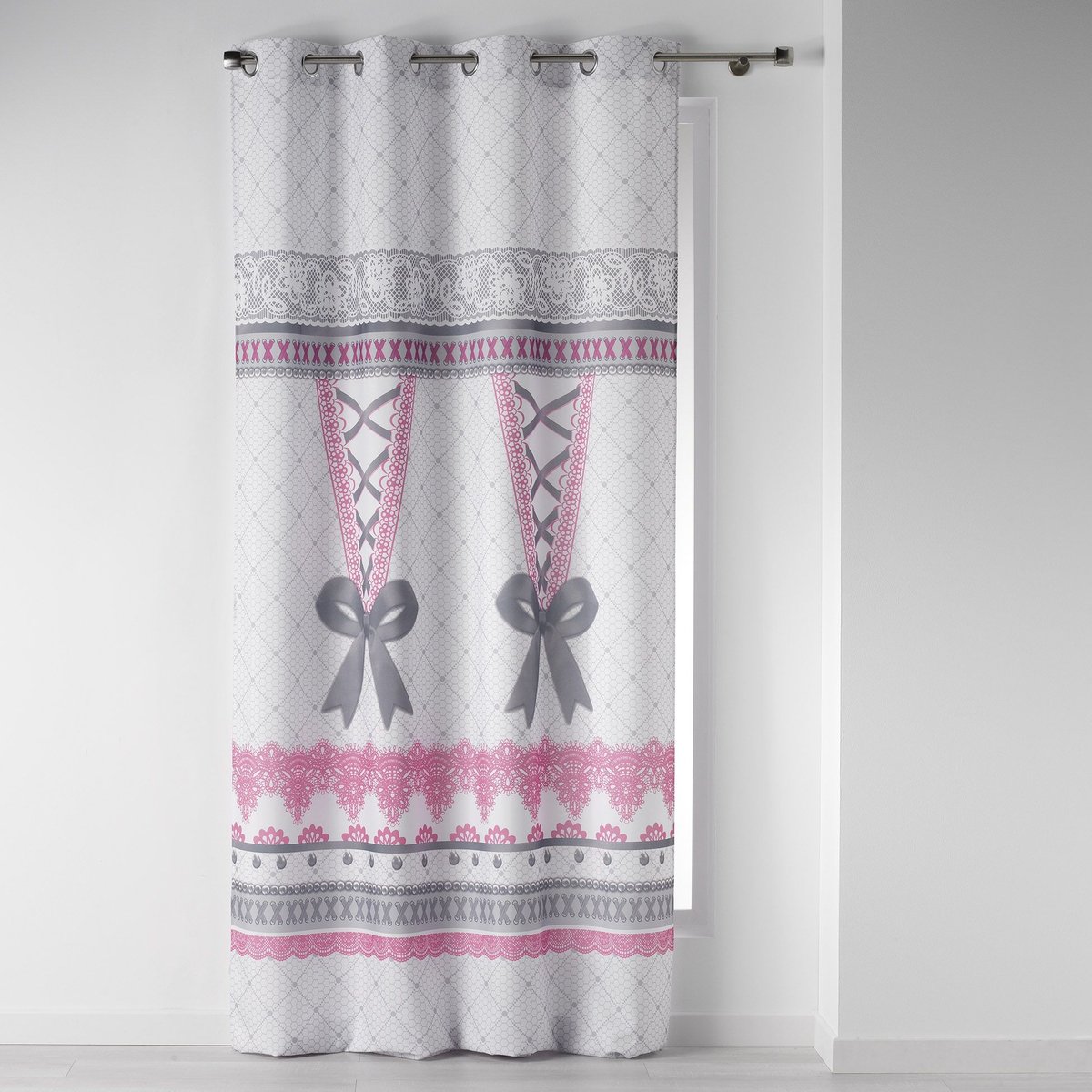 Rideau a oeillets Corset 140x260cm blanc, EDEN