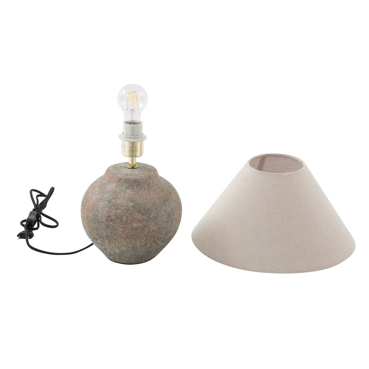 Lampe à poser en céramique scandinave marron, beige, LUCANDE