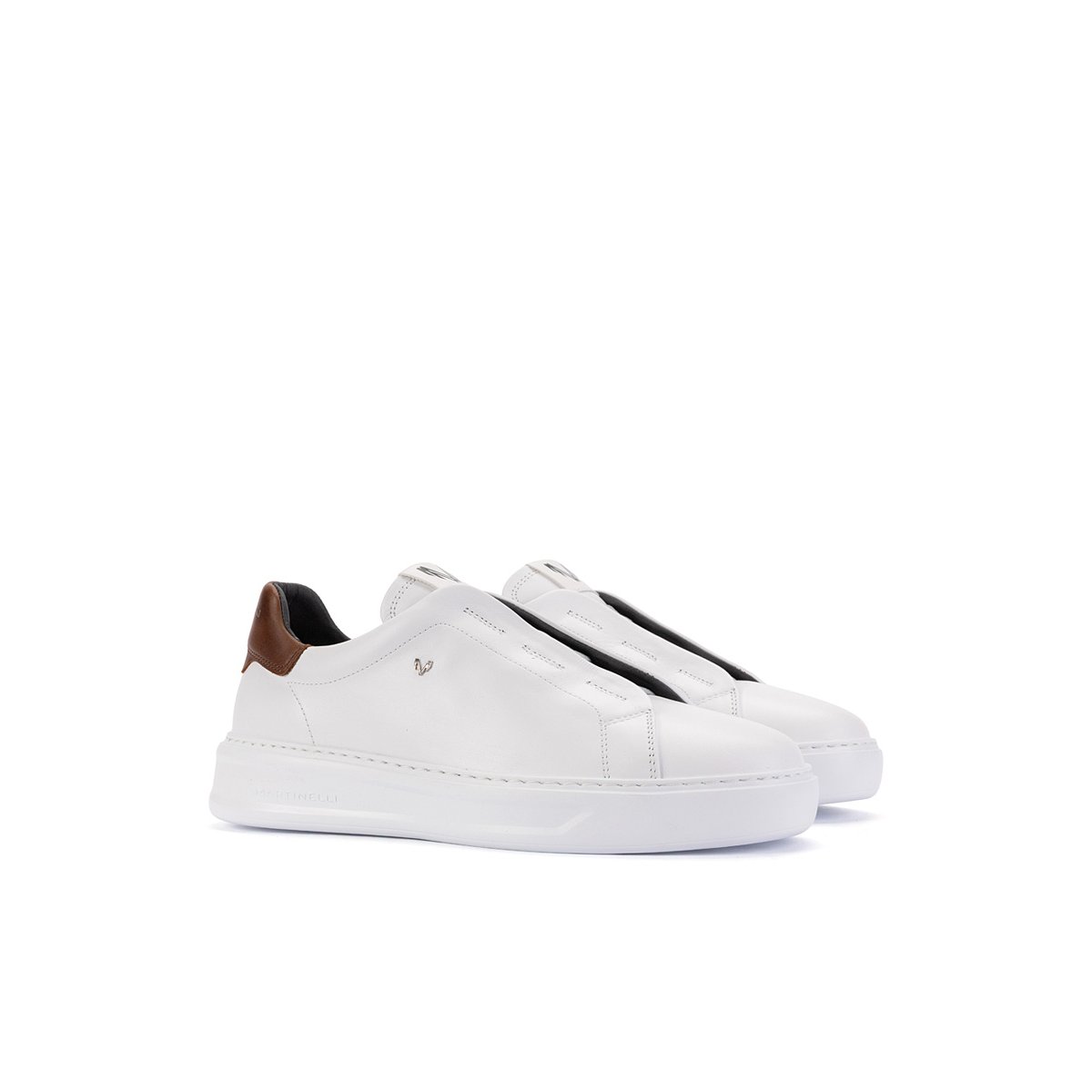 Baskets cuir Sullivan blanco, MARTINELLI