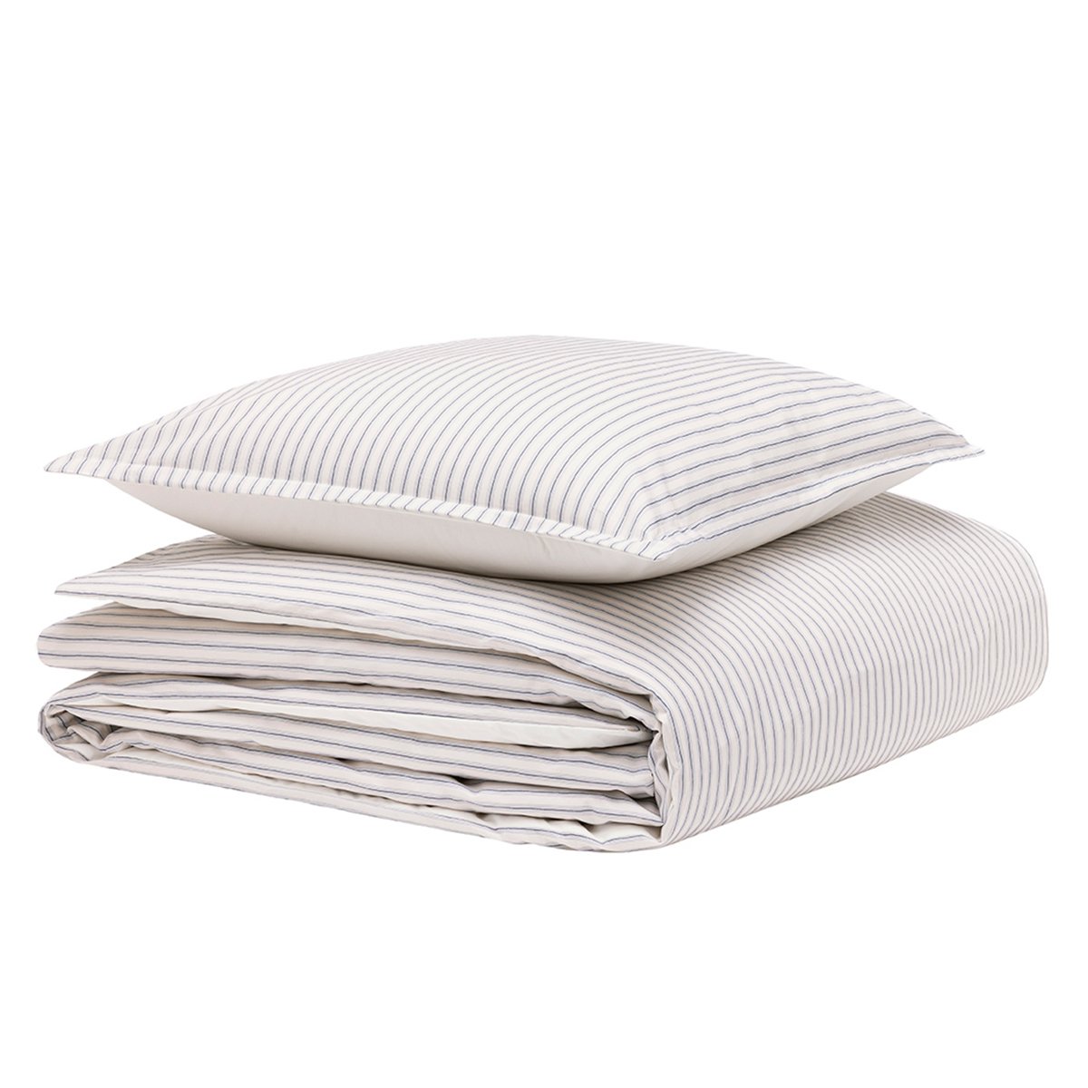 Parure de lit imprimée en percale de coton, taies carrées, TISSAGE beige clair, ESSIX