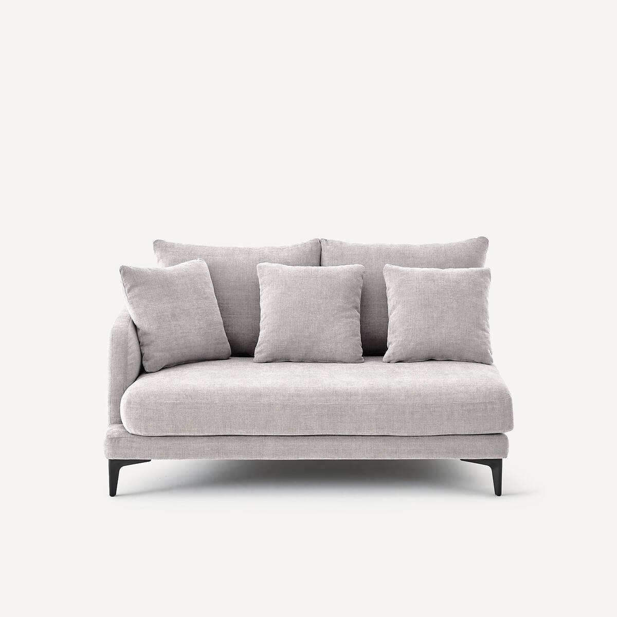 Demi-canapé 2 places en polyester et coton, MODERNISTE gris clair, EMMANUEL GALLINA X AM.PM