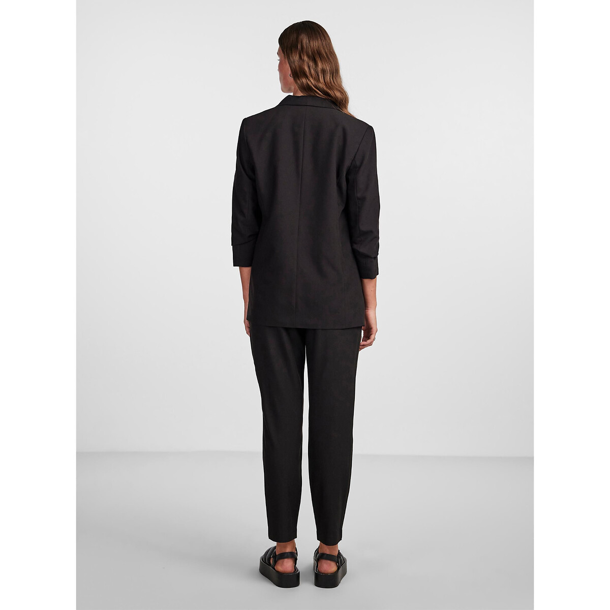 Blazer com corte direito preto , PIECES