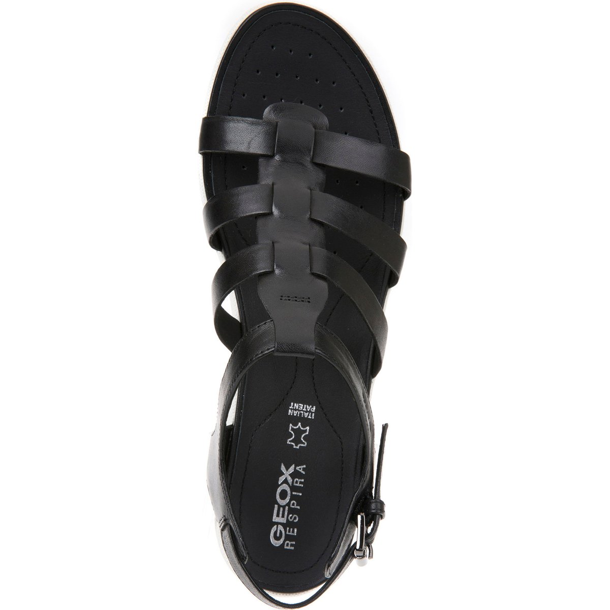 Sandales en cuir Vega noir, GEOX