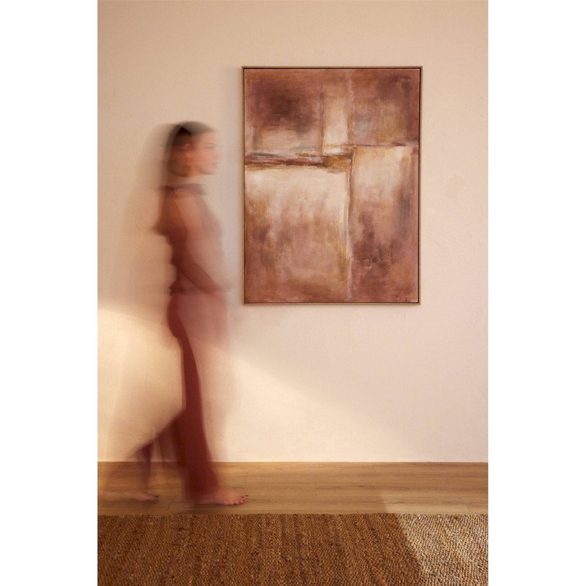 Tableau abstrait sur toile marron, RECOLLECTION