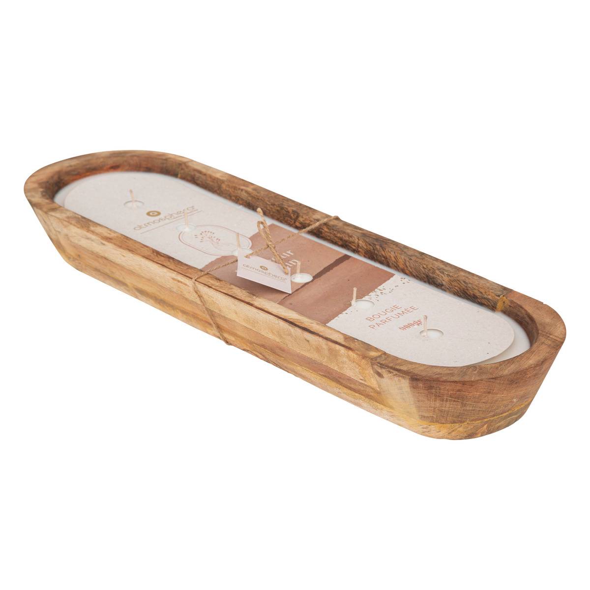 Bougie parfumée 10 mèches pot en manguier PAOLA marron, ATMOSPHERA