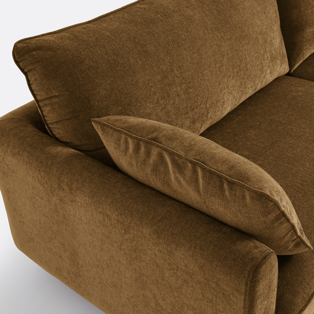 Canapé droit 2, 3, 4 ou 5 places, en polyester chiné, EMILIO bronze, LA REDOUTE INTERIEURS