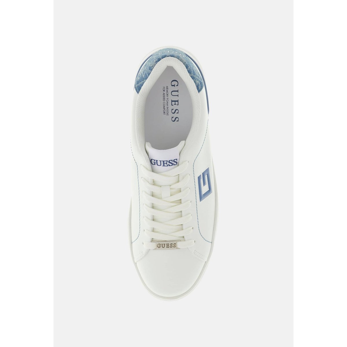 Baskets En Cuir Véritable Welyar blanc, GUESS