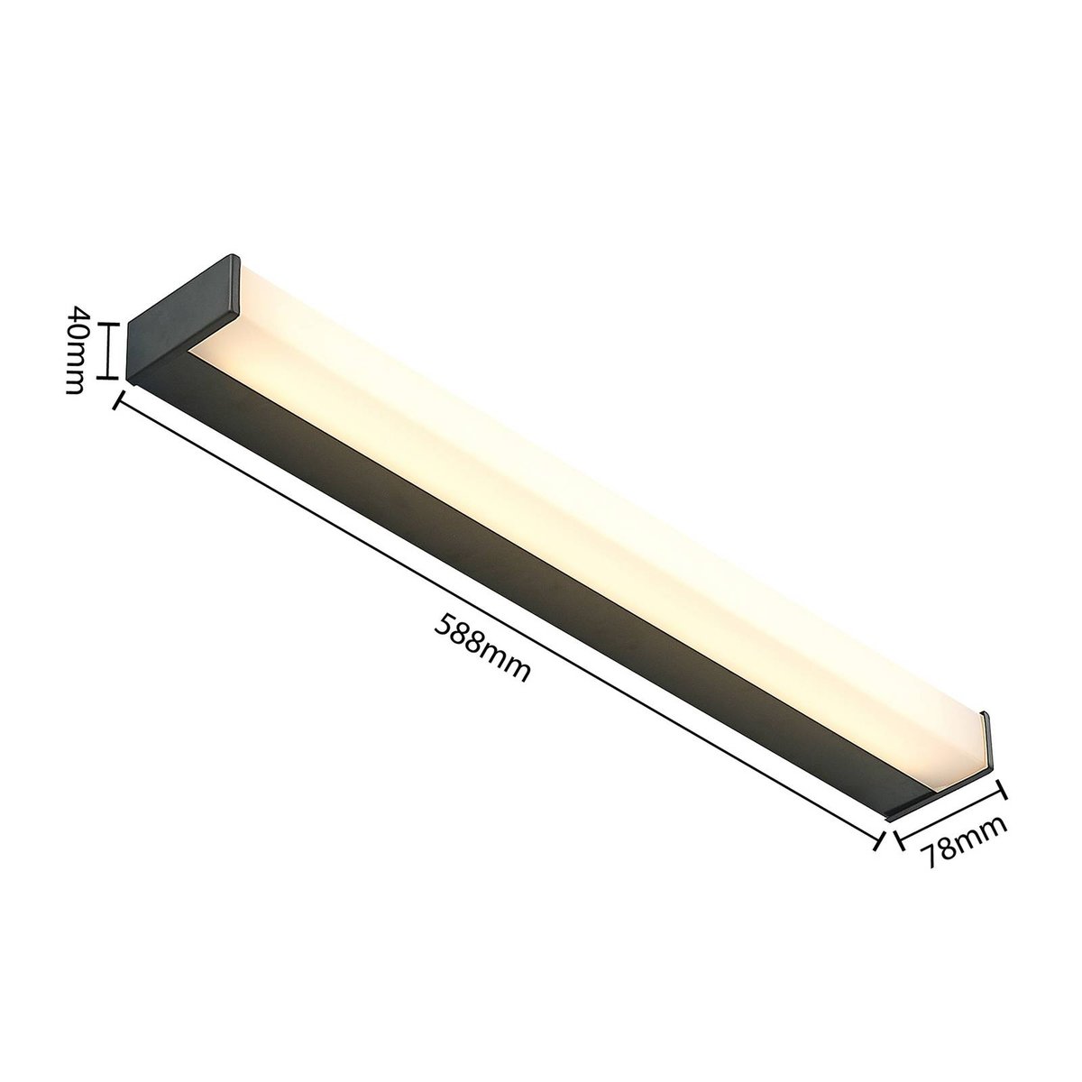 Applique en aluminium moderneLED, Ulisan noir mat, blanc, LINDBY