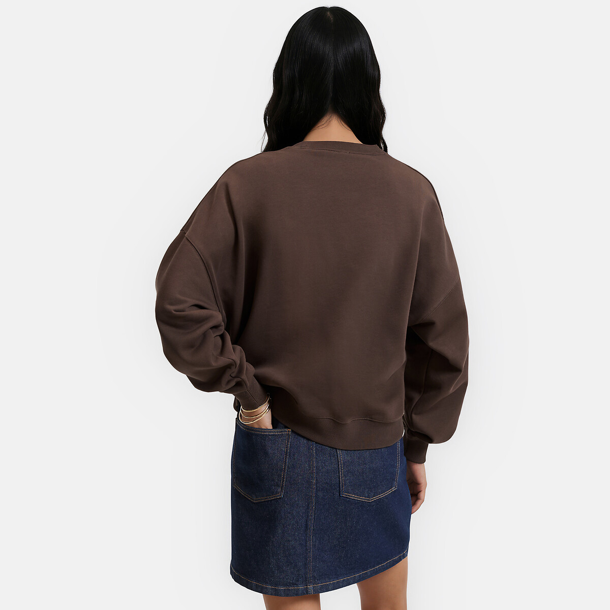 Book Club Graphic Cotton Crew Neck Sweatshirt brown, LA REDOUTE COLLECTIONS