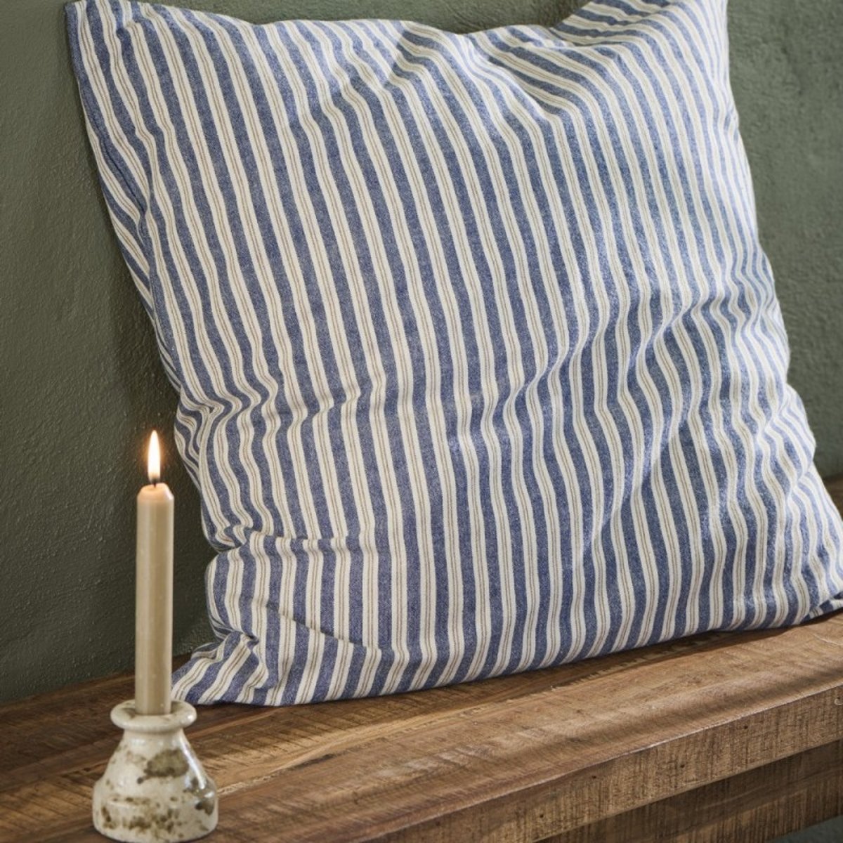 Housse de coussin coton rayures bleu, IB LAURSEN