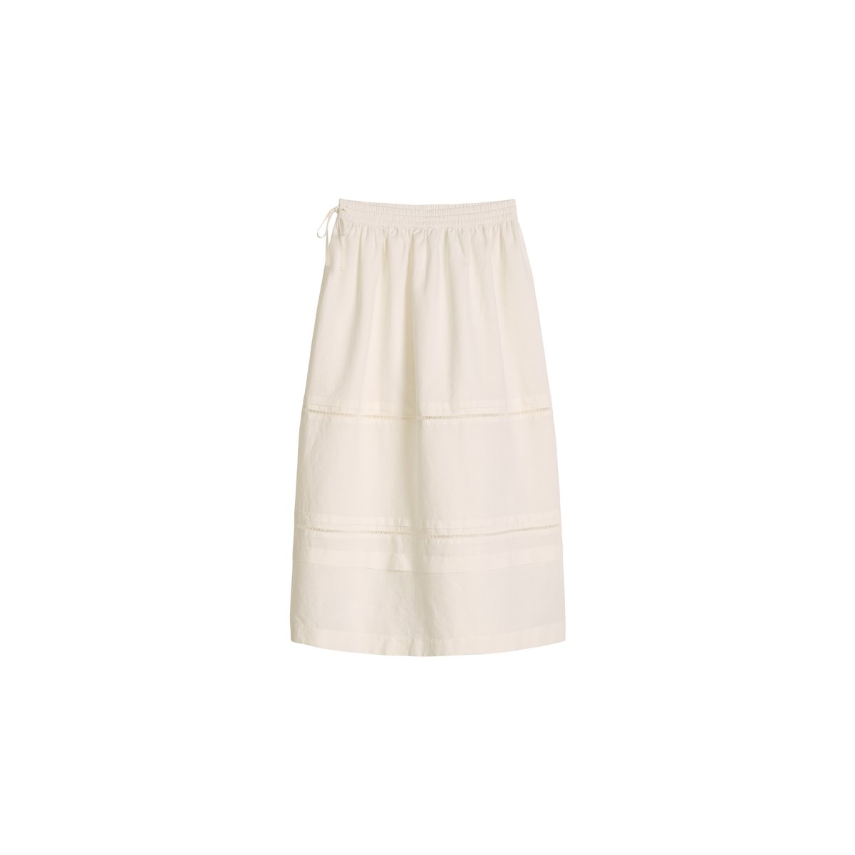 Jupe évasée regular en mélange de lin et de coton blanc, MARC O’POLO DENIM