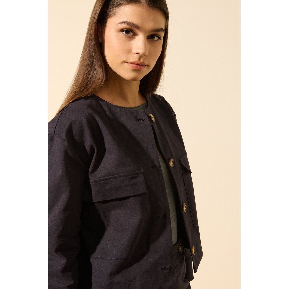 Veste boutonnée PAULINE bleu marine, BENOA