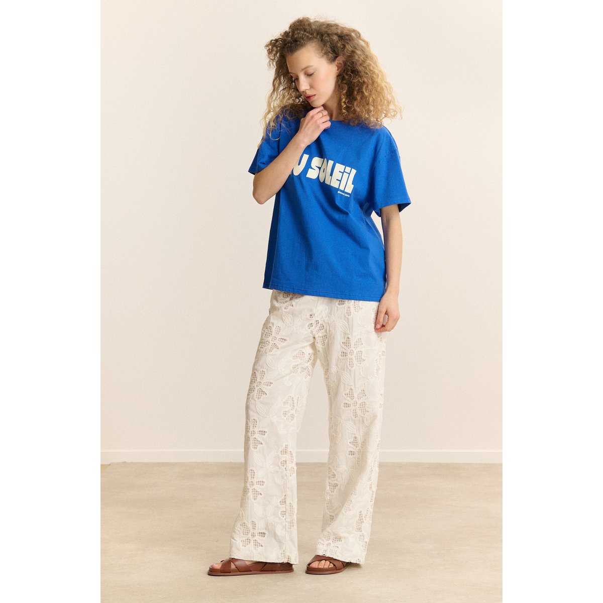 T-shirt imprimé manches courtes SOLEIL bleu, GARANCE PARIS