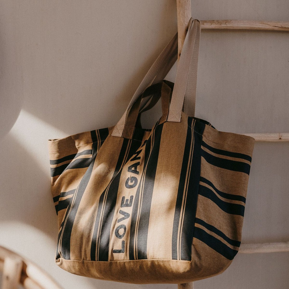 Sac cabas XL camel, noir, ZAKUW