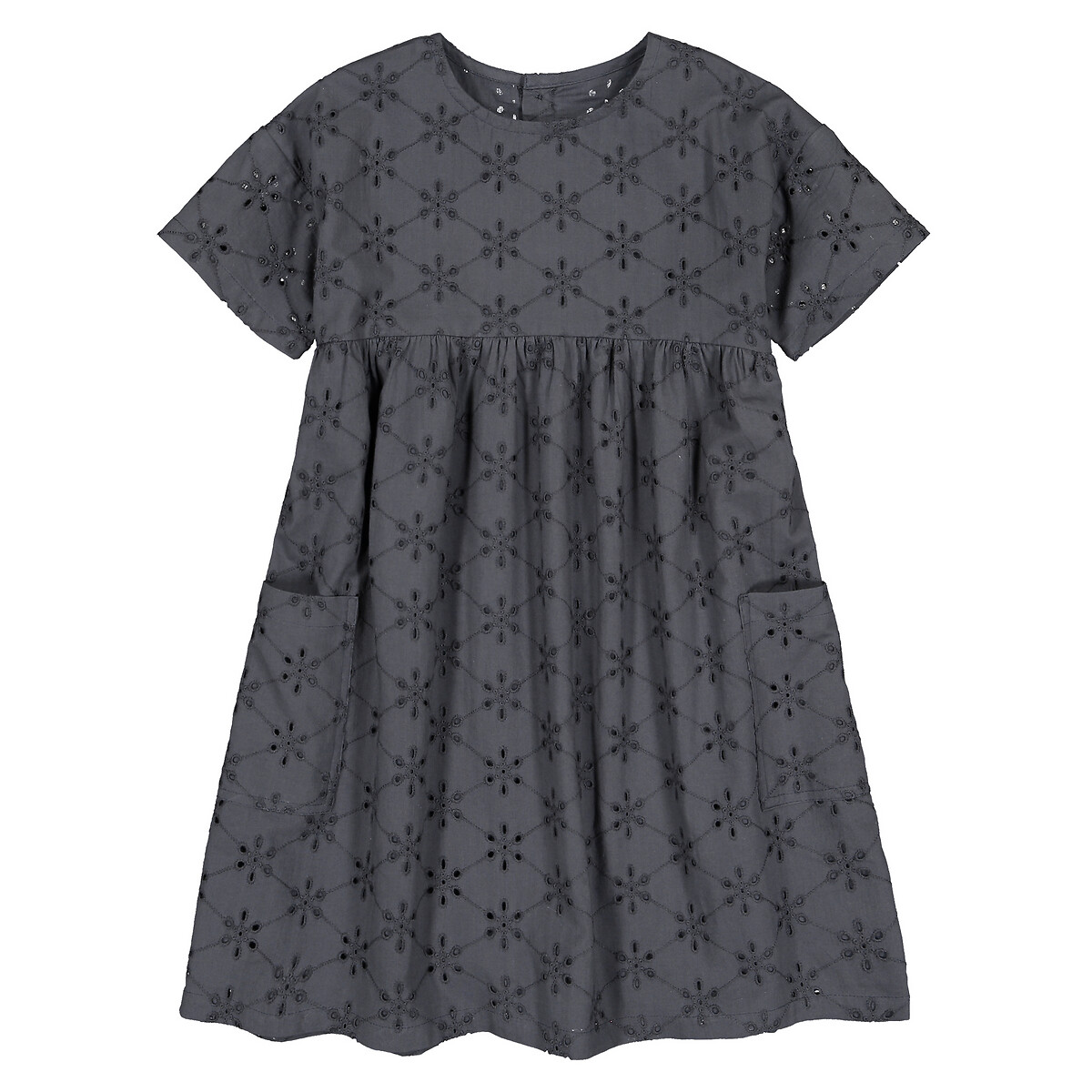 Robe en broderie anglaise gris anthracite, LA REDOUTE COLLECTIONS