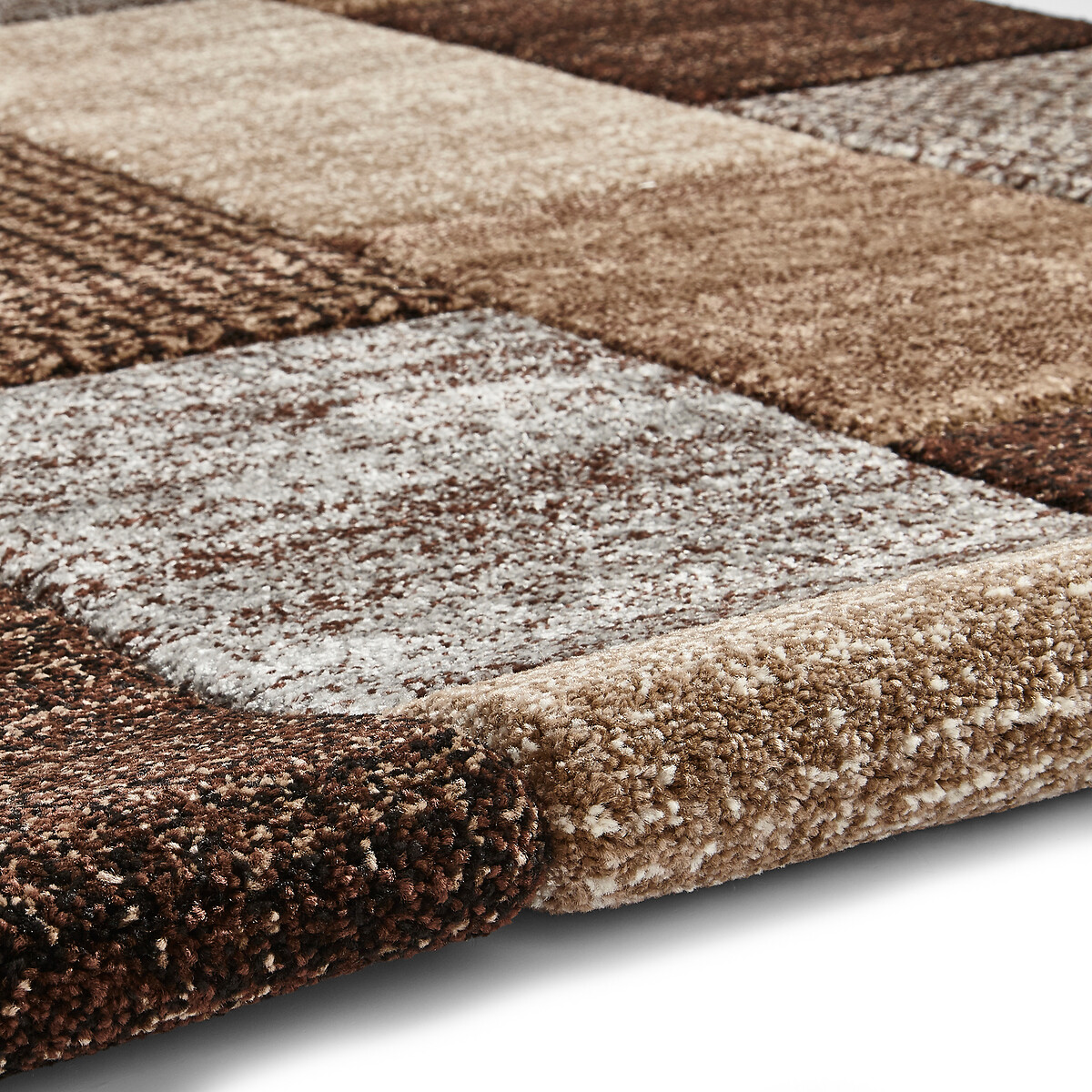Geometric Brick Tile Print Rug beige/grey, SO'HOME