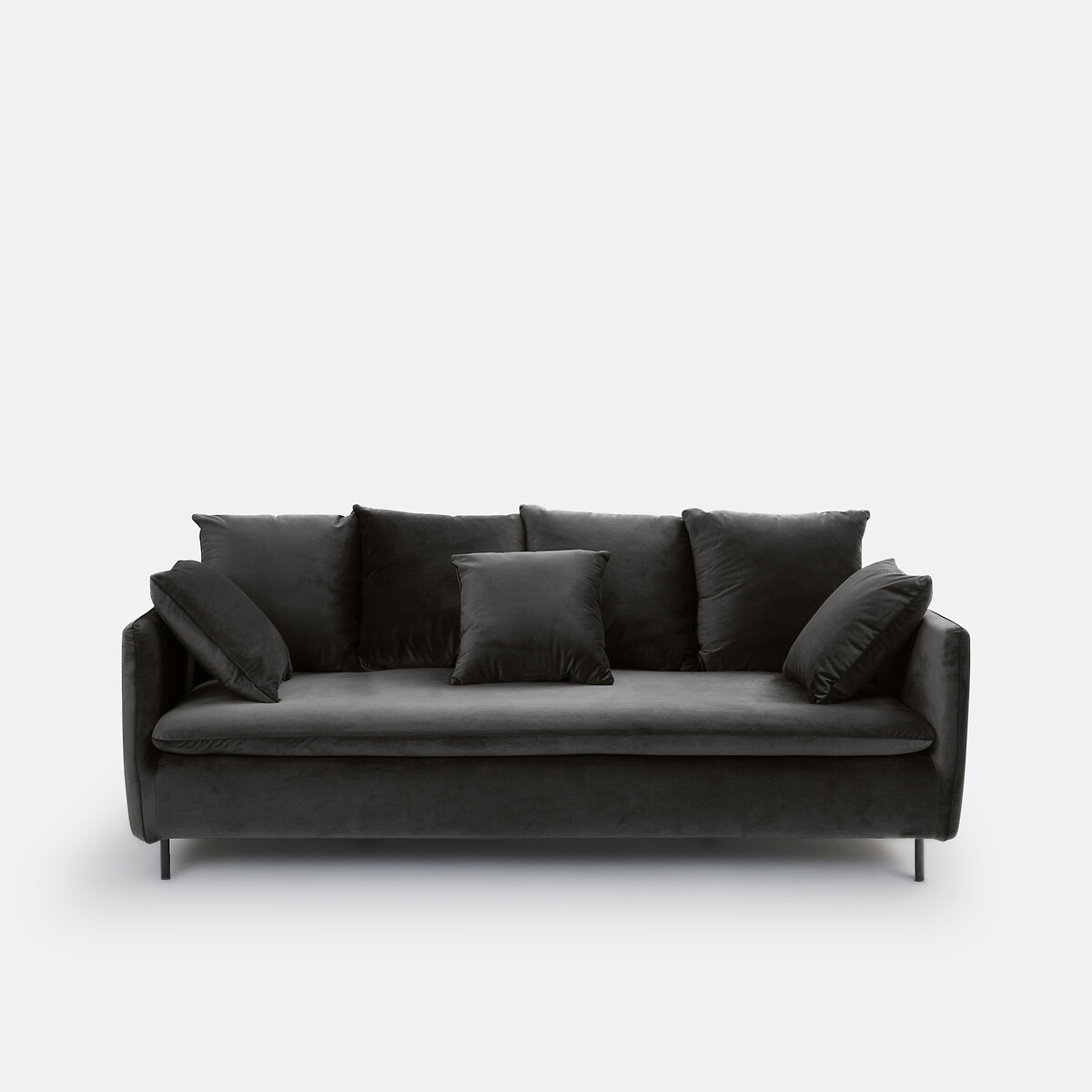 Canapé velours 3 ou 5 places, Ivete gris anthracite, LA REDOUTE INTERIEURS
