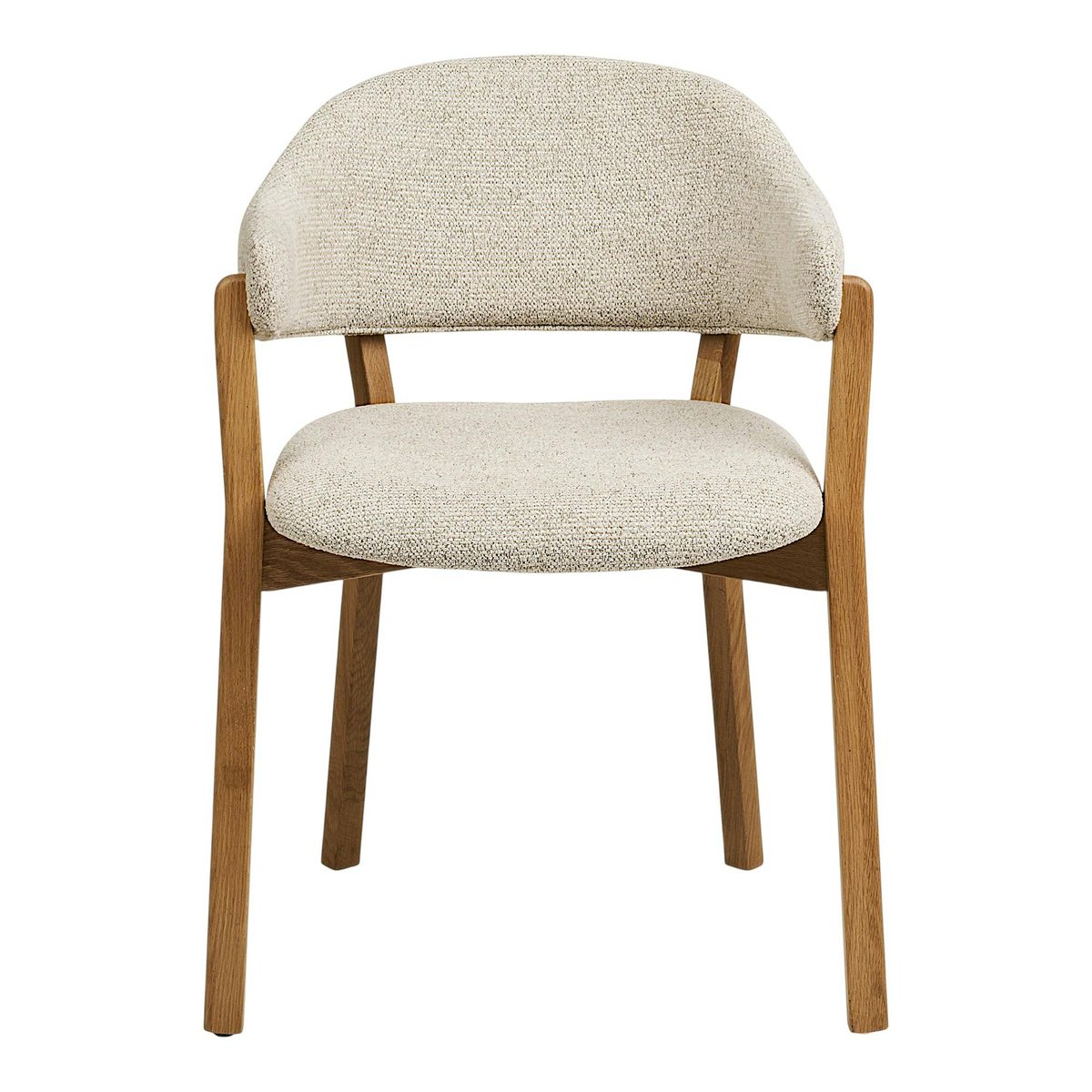 Fauteuil de table en bois et tissu beige (lot de 2) AMSTERDAM beige, PIER IMPORT