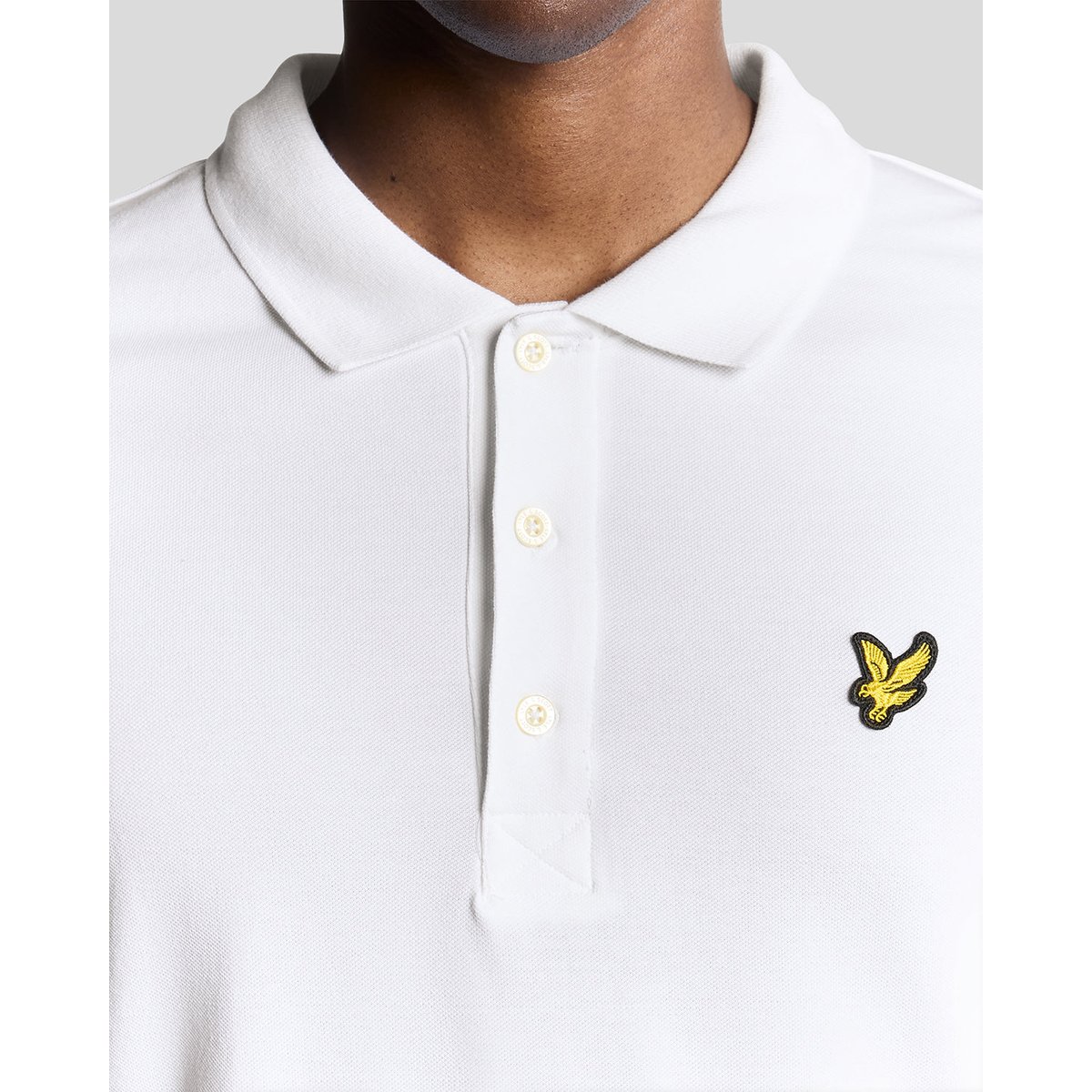 Polo manches longues en coton blanc, LYLE & SCOTT