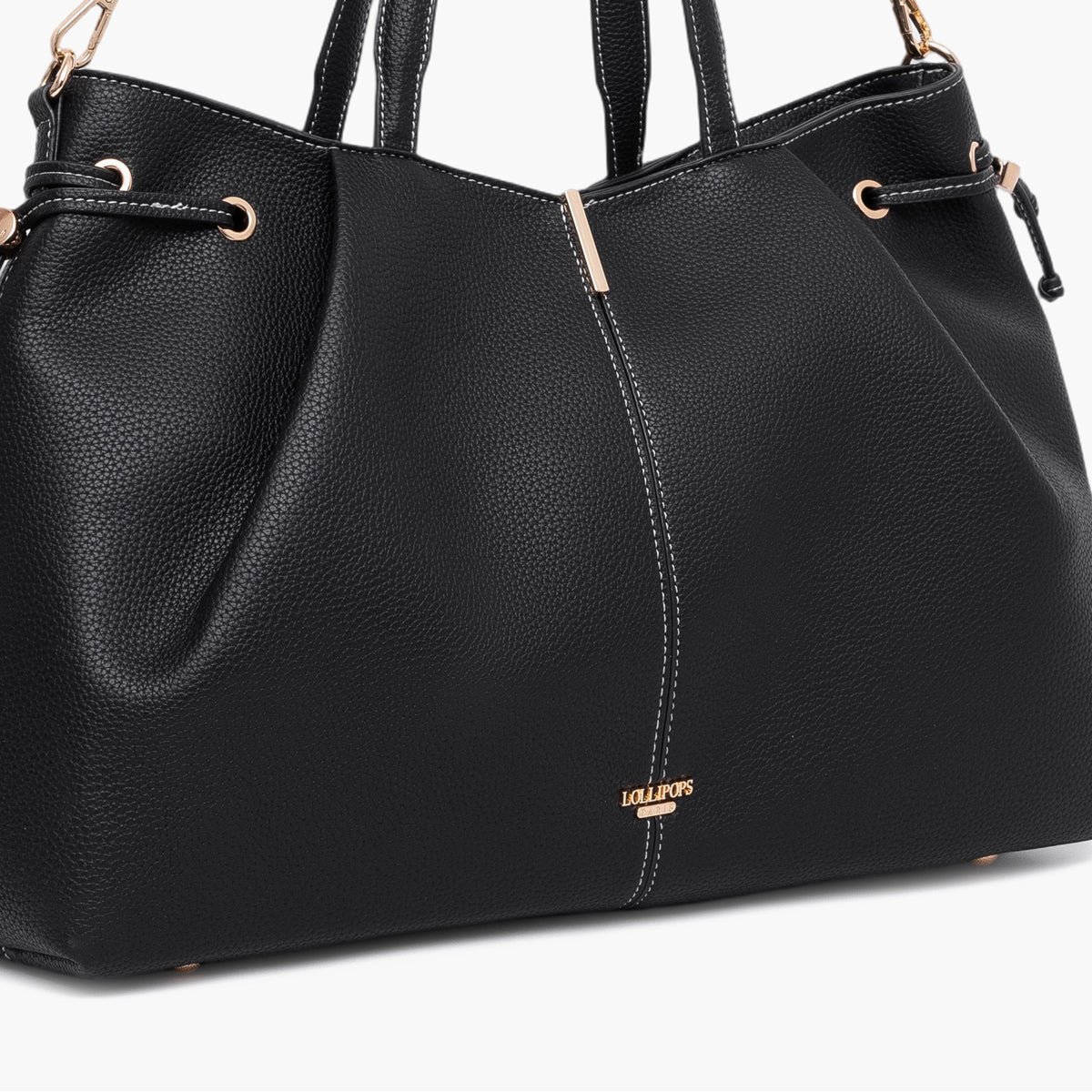 Grand sac shopper Taloum L noir,doré, LOLLIPOPS