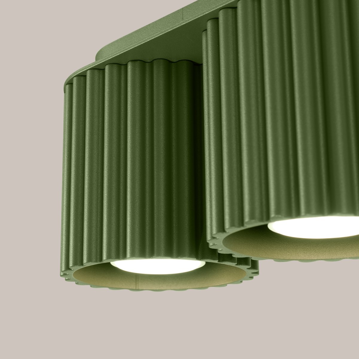 Plafonnier Aluminium Vert Olive GU10 2 Aura vert, EDEN