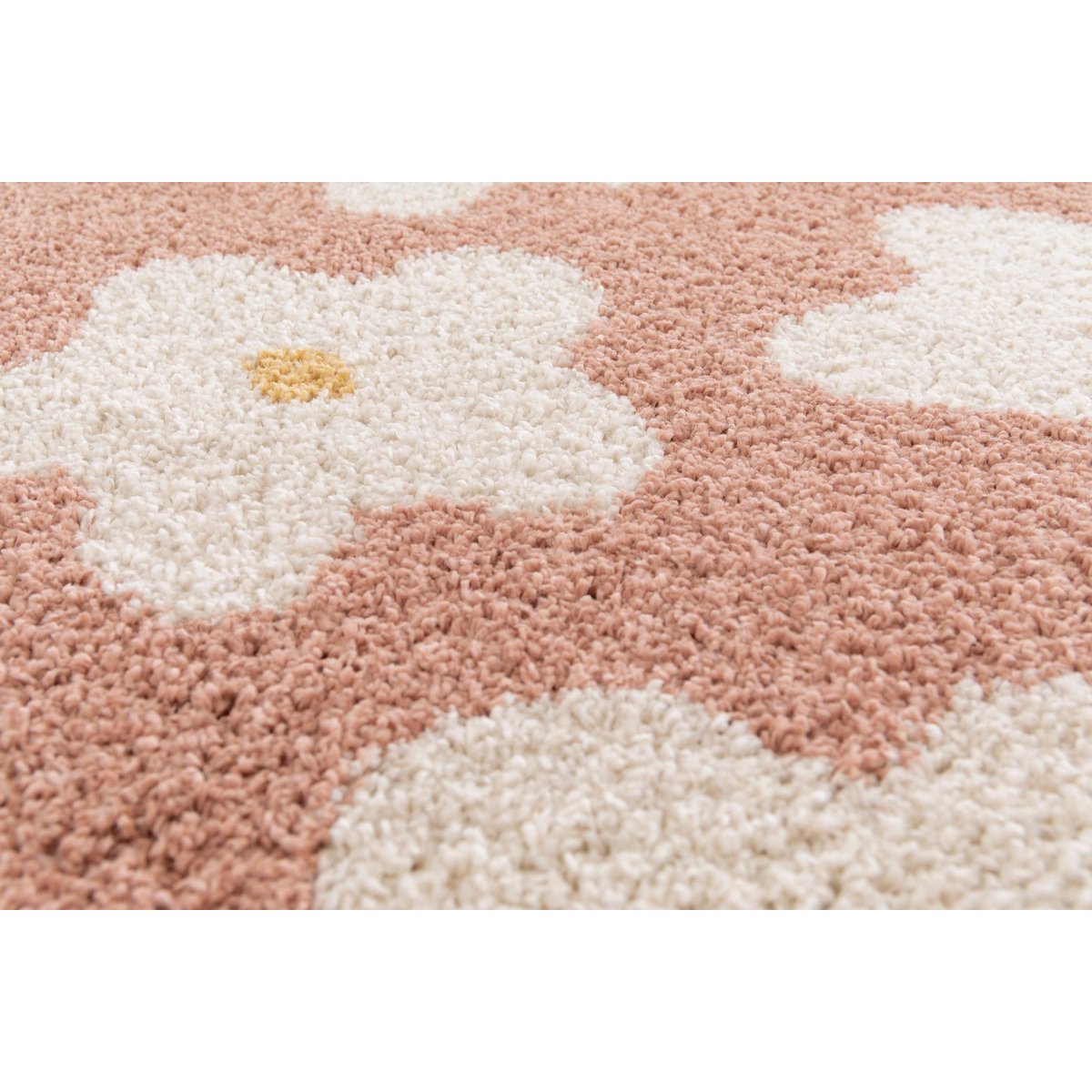 Tapis enfant épais et confortable FLEURS rose poudrée, AFK LIVING