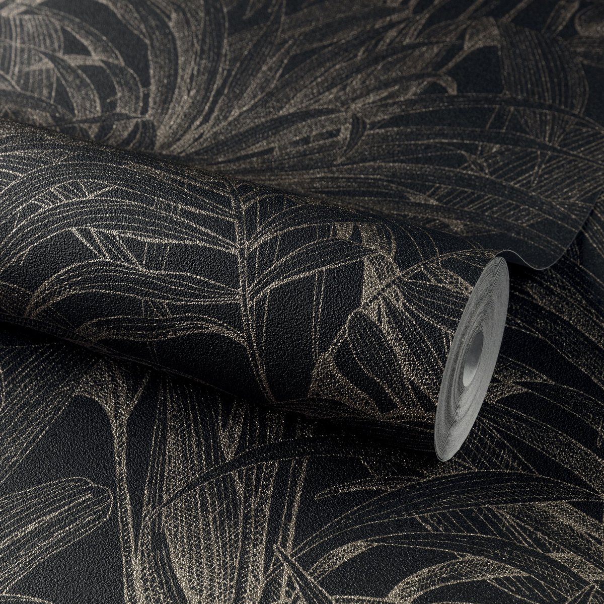 Papier peint jungle glamour noir, HEXOA