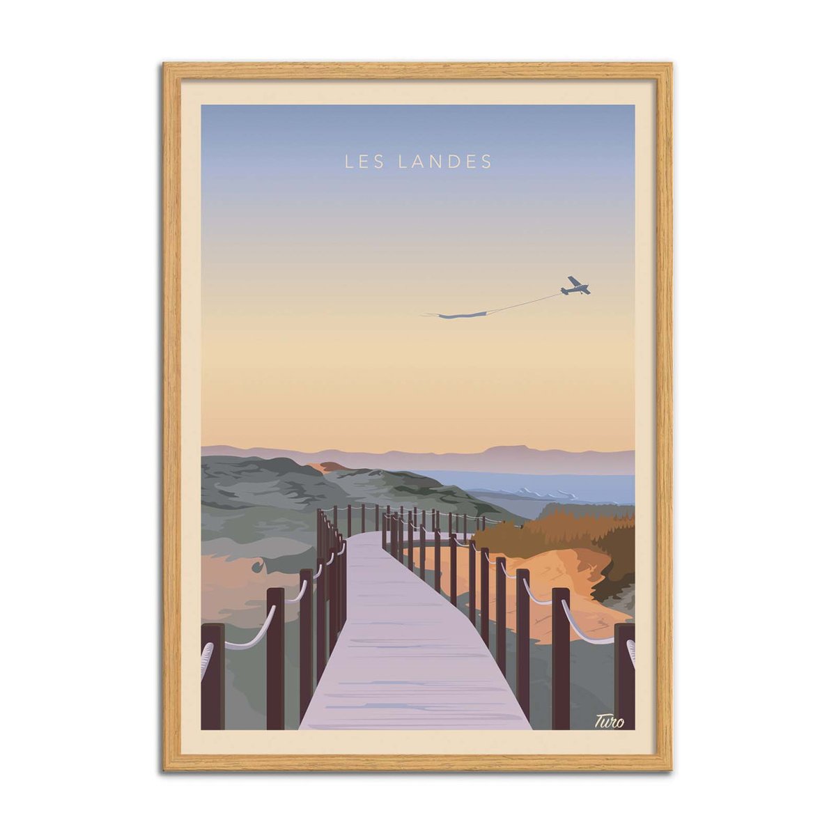 Affiche d'art - Les Landes Version 2 - TuroMemoriesStudio violet, WALL EDITIONS