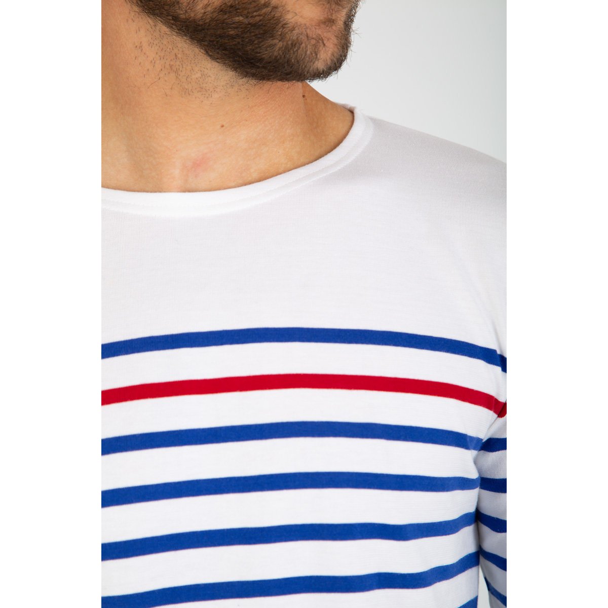 Marinière Rempart - coton épais blanc/etoile/braise, ARMOR-LUX