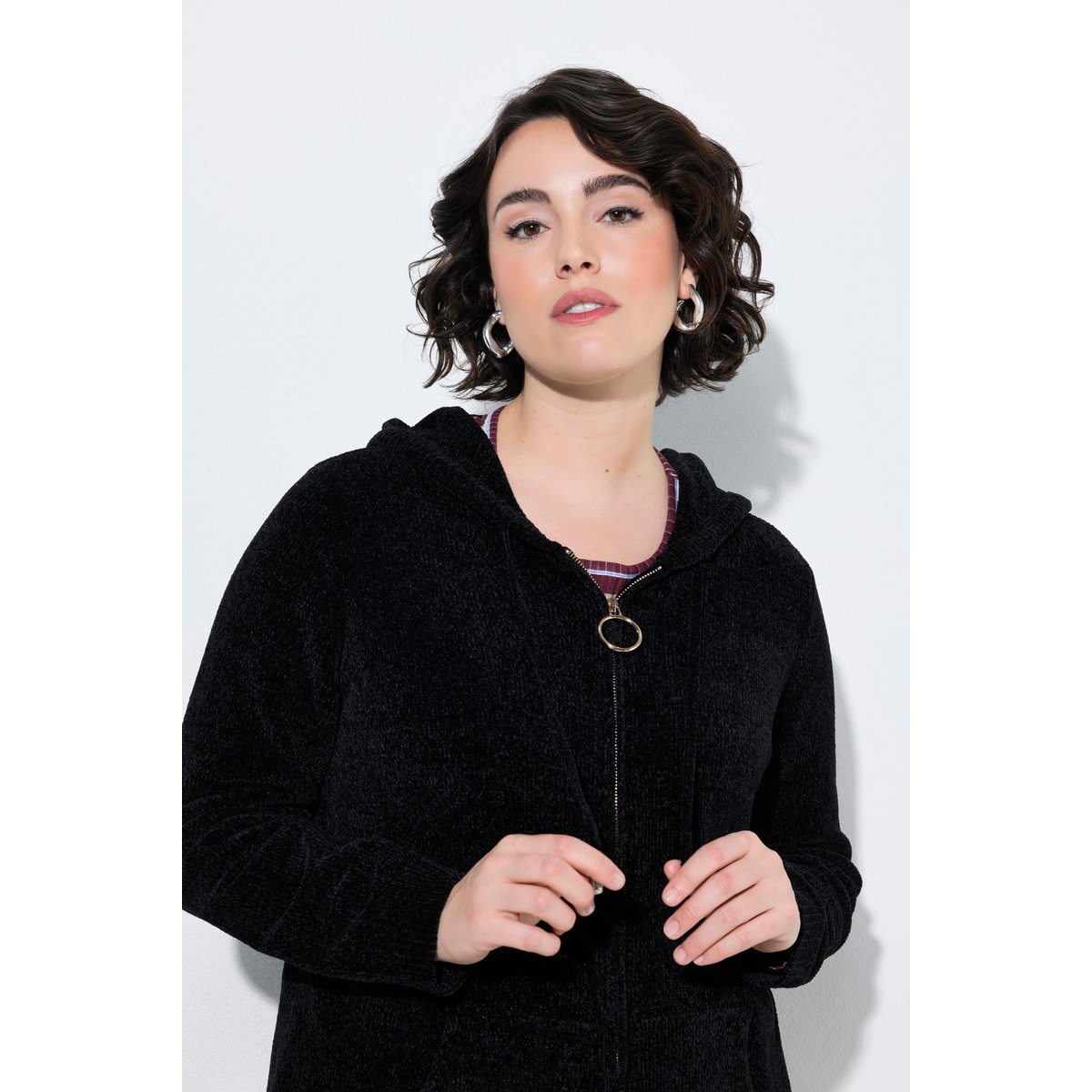 Cardigan maille chenille noir, ULLA POPKEN