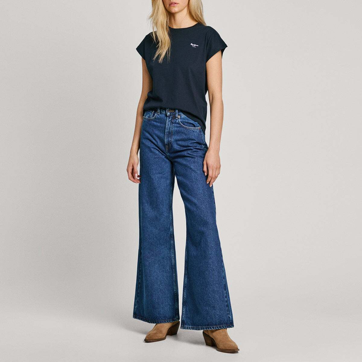 T-Shirt Coupe Slim Avec Logo bleu dulwich, PEPE JEANS