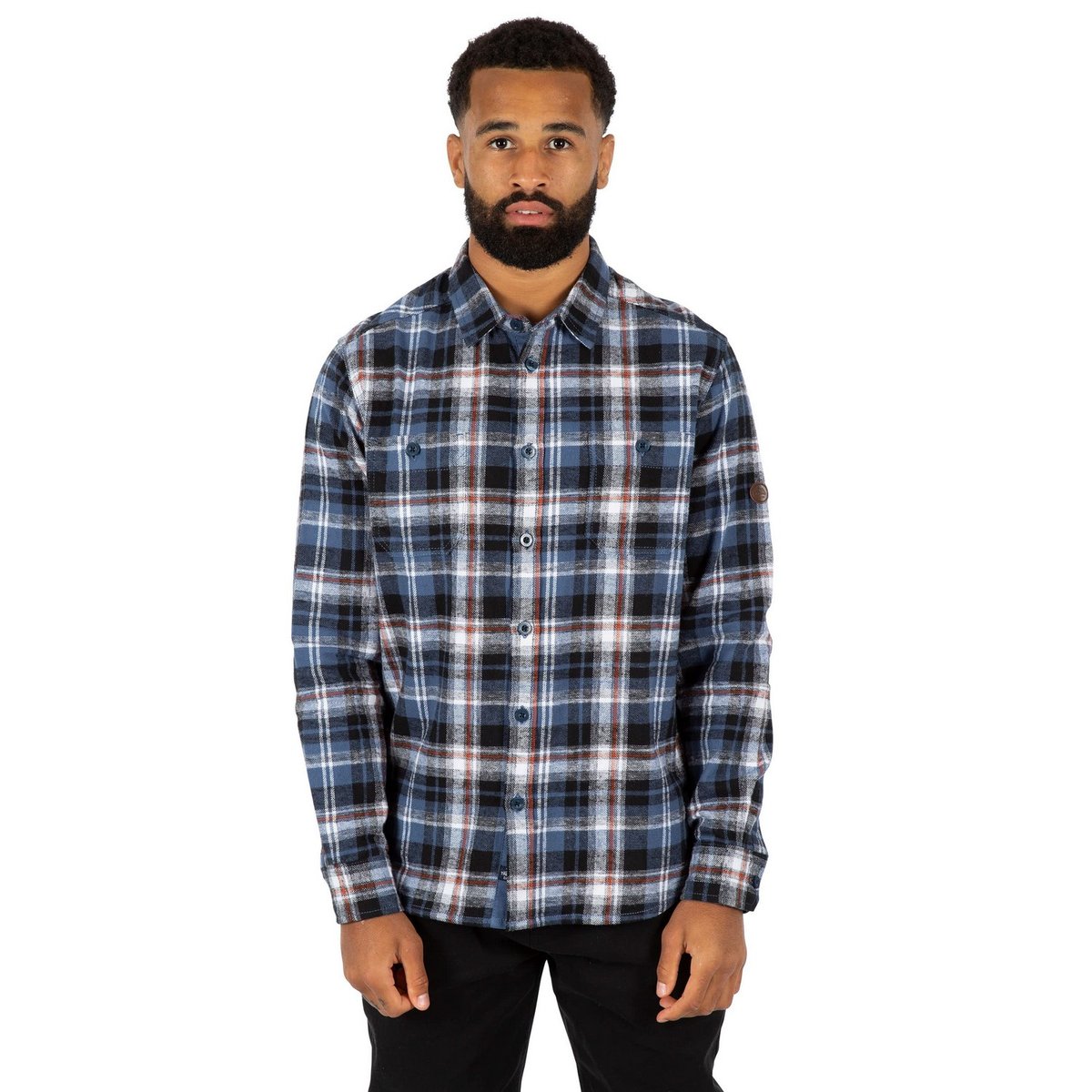 Chemise manches longues motif/style à carreaux ZALAH carreaux bleu, TRESPASS
