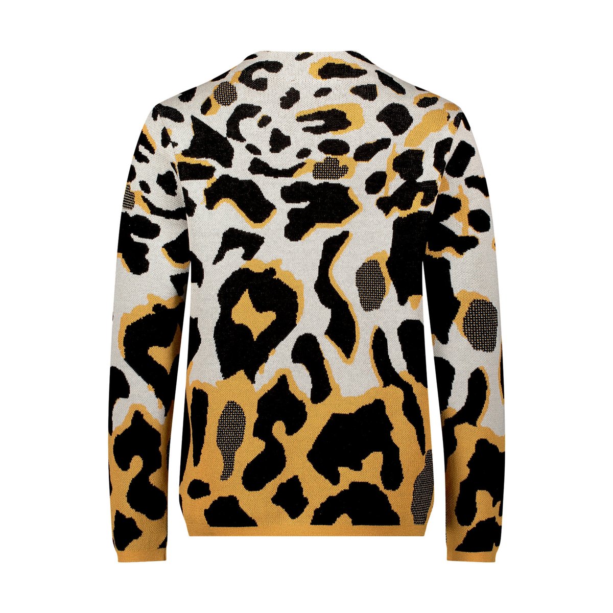 Pull-over en maille à motif jacquard patch beige/yellow, BETTY BARCLAY