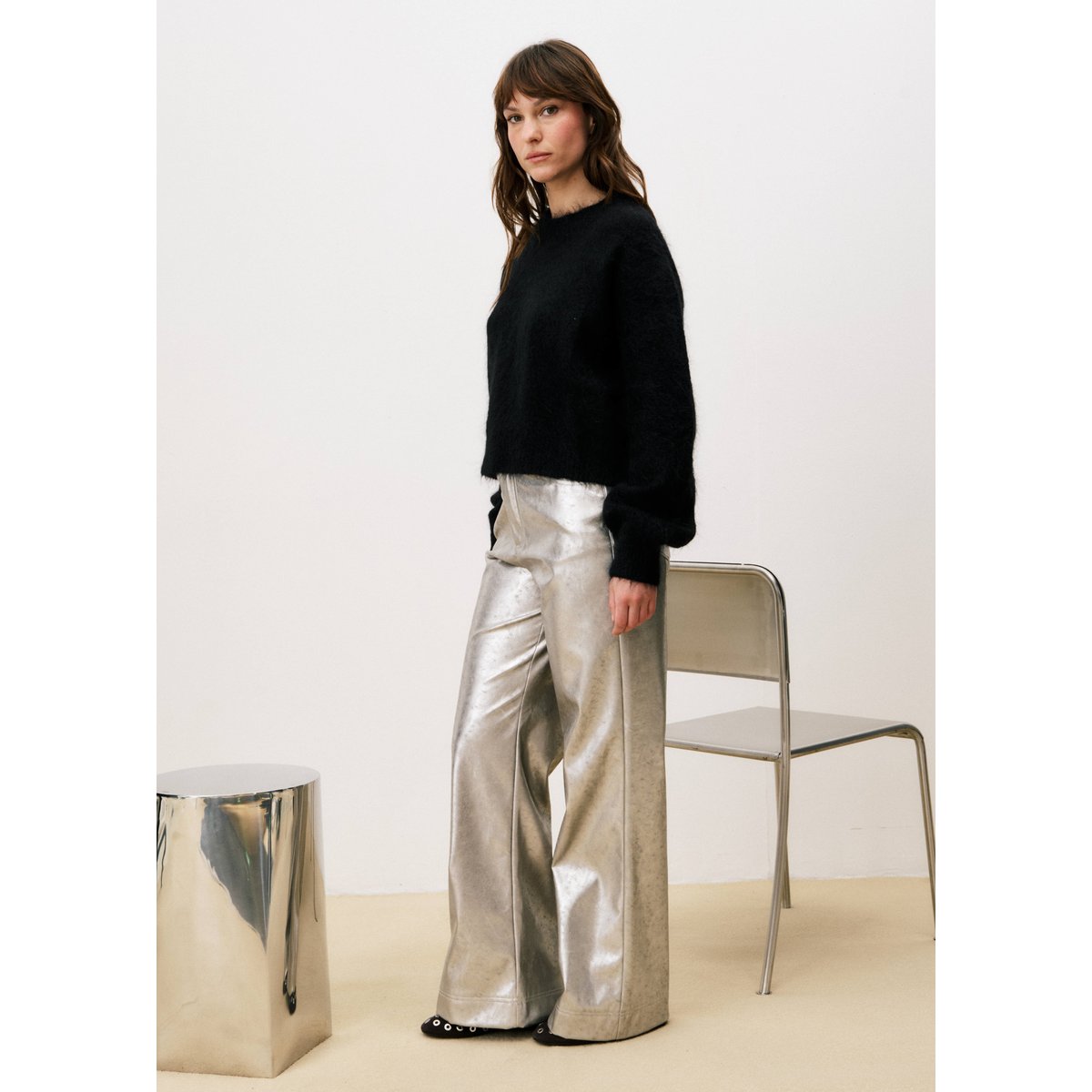 Pantalon CRISTALLE argente, FRNCH