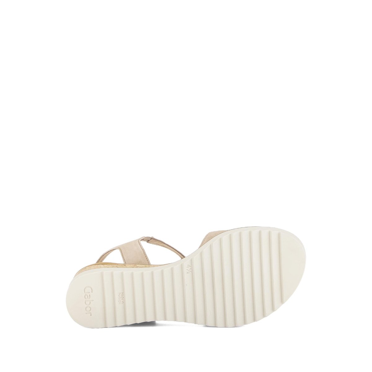 Sandales en cuir à talon compensé beige, GABOR