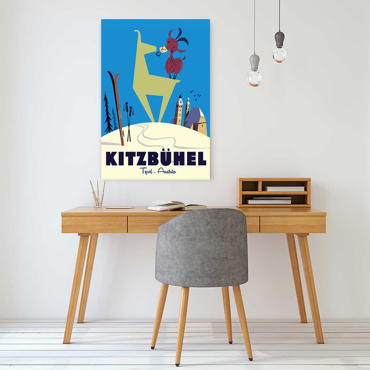 Tableau  bisous de kitzbuhl tableau alu dibond, HEXOA