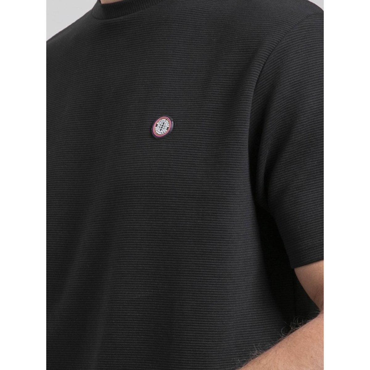T-shirt Col Rond Pur Coton Oversize Newax noir, RITCHIE